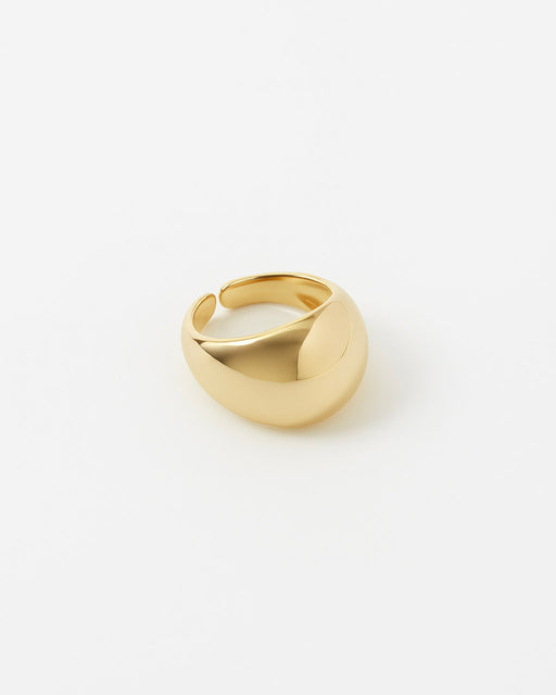 Norah statement gold dome ring on white background