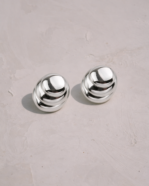 Celeste Statement Earrings in Silver Tone