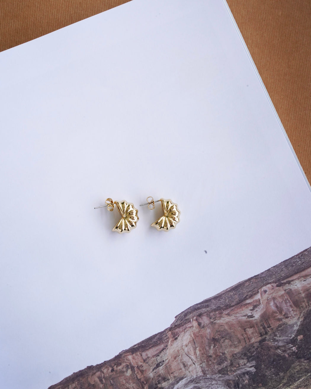 Mirada Kollektive gold EDEN statement hoops side view