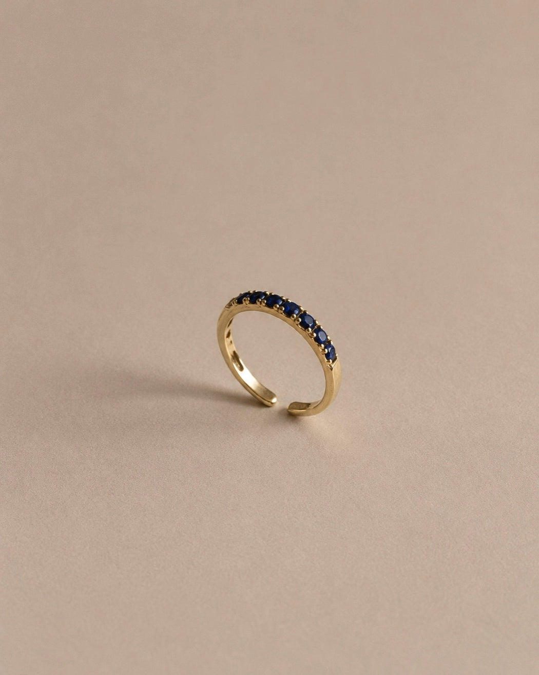 Jill Blue CZ Micro Pavé Gold Ring