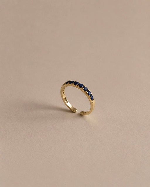Jill Blue CZ Micro Pavé Gold Ring