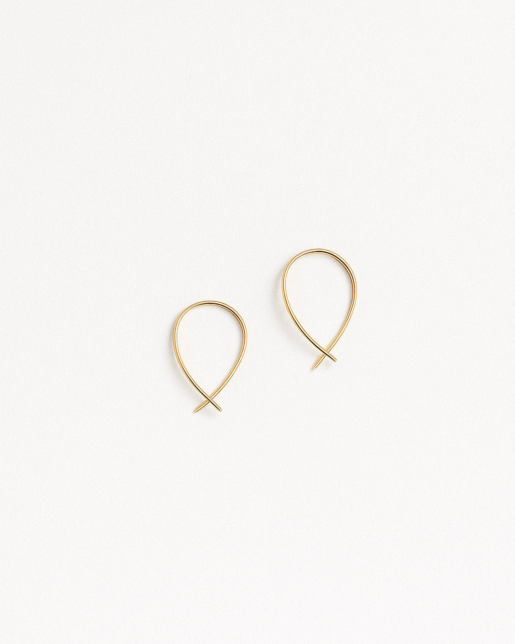 Amelia gold threader earrings 16K gold-plated brass on white background
