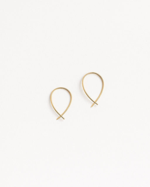 Amelia gold threader earrings 16K gold-plated brass on white background