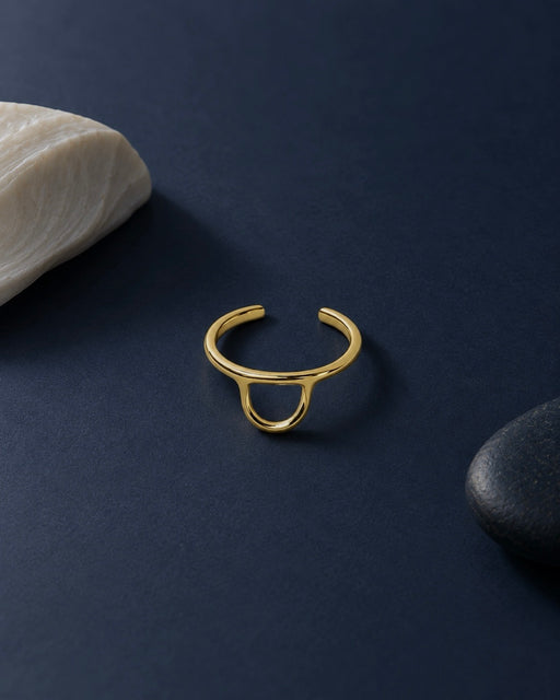 CLEO gold open ring with sculptural loop detail