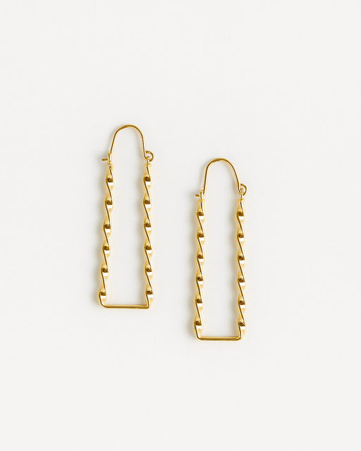 Eloise gold hoop earrings 16K gold-plated brass on white background