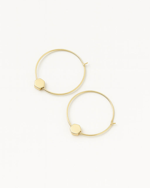 Jamie 16K gold-plated hoop earrings on white background