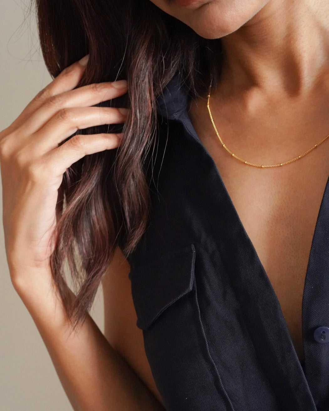 Audrey Dainty Beaded Necklace