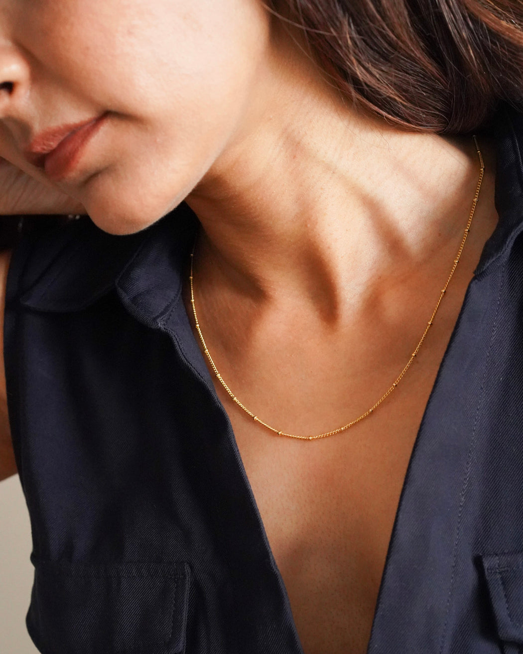Audrey Dainty Beaded Necklace