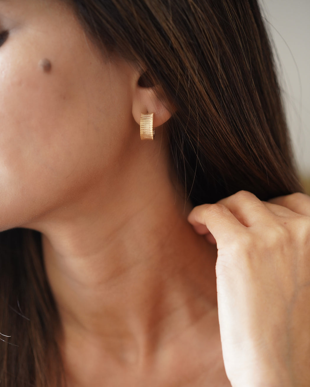 Chloe Textured Mini Hoops