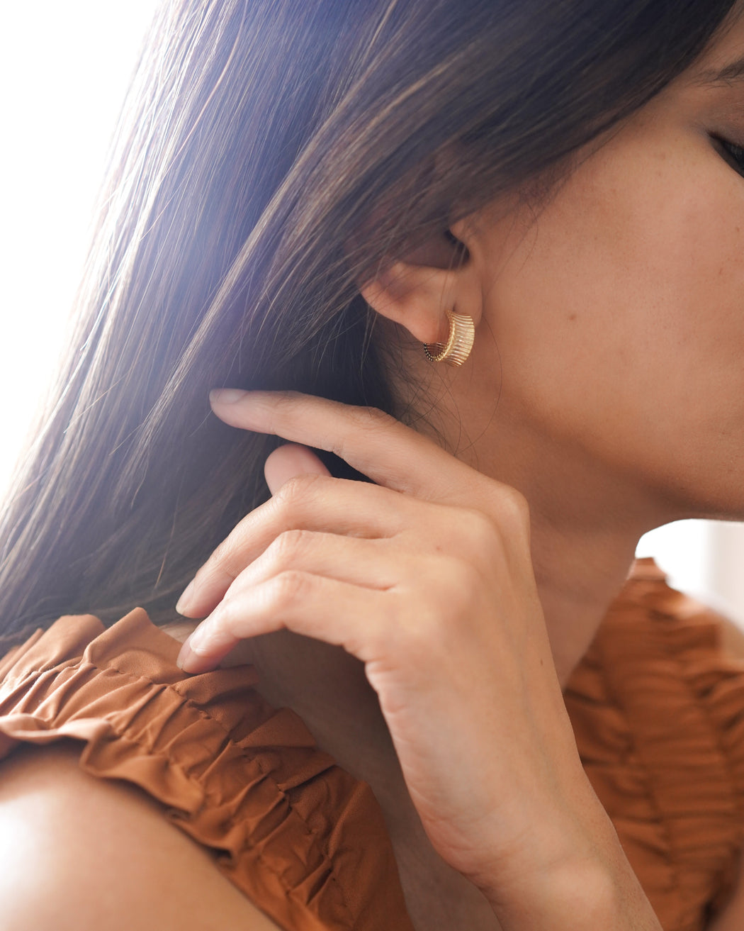 Chloe Textured Mini Hoops